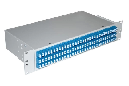 Кросс распределительный стоечный КРС, 19", 2U, 96 SM, укомплектованный 192 LC/UPC