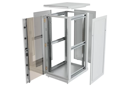 Шкаф телекоммуникационный напольный 19",27U(600x600), ШТ-НП-27U-600-600-С, передняя дверь стекло ССД