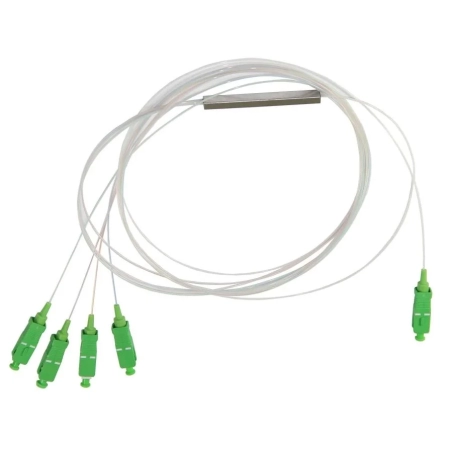 Оптический сплиттер PLC 1х4, SM, 0.9mm, 1.5M, миникорпус, FC/APC - SC/APC