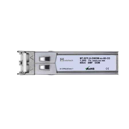 Модуль SFP DWDM 1,25 Гбит/с, 80 км, 1528,77-1565,5 нм, SMF, LC