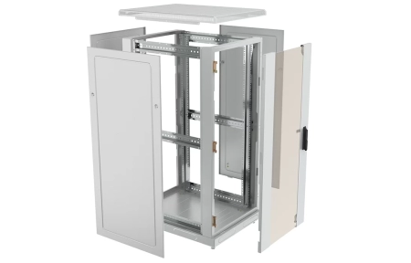 Шкаф телекоммуникационный напольный 19",27U(600x1000), ШТ-НП-27U-600-1000-С, передняя дверь стекло ССД