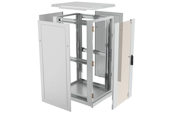 Шкаф телекоммуникационный напольный 19",27U(600x1000), ШТ-НП-27U-600-1000-С, передняя дверь стекло ССД