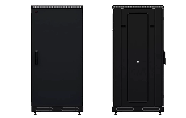 Шкаф телекоммуникационный напольный 19", 24U(600x600), ШТ-НП-М-24U-600-600-М-Ч, передняя дверь металл, черный ССД