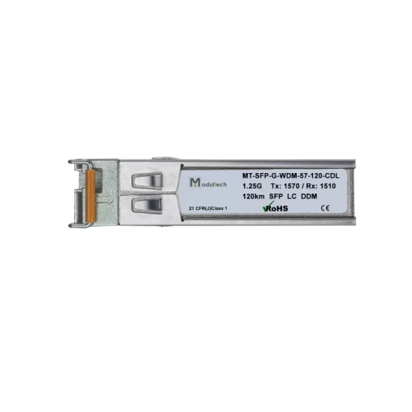 Модуль SFP WDM 1,25 Гбит/с, 120 км, 1570/1510 нм, SMF, LC