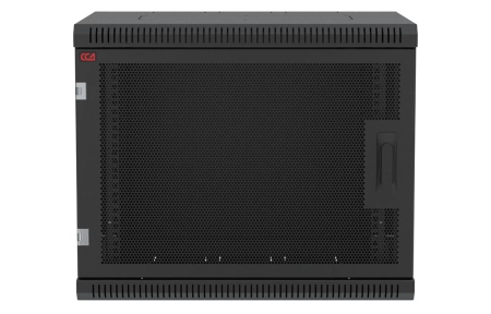 Шкаф телекоммуникационный настенный разборный черный 19”,9U(600x450), ШТ-НСр-9U-600-450-П-Ч дверь перфорированная ССД