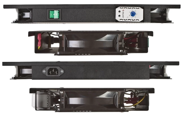 Вентиляторный модуль потолочный , 2 вентилятора с термореле ВМ-2-Т-Ч черный ССД