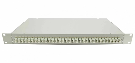 Шкаф кроссовый оптический стоечный ШКОС, 19", 1U, 32 SM, укомплектованный 64 LC/UPC