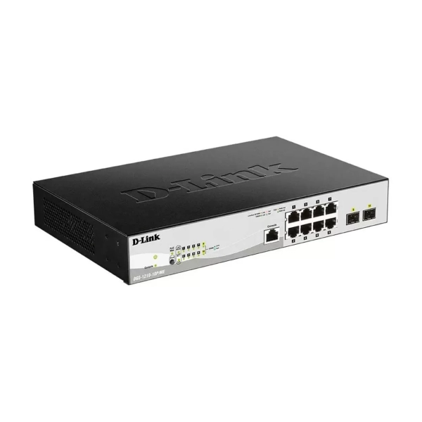 Коммутатор D-Link DGS-1210-10P/ME/B1A 8G 2SFP 8PoE управляемый