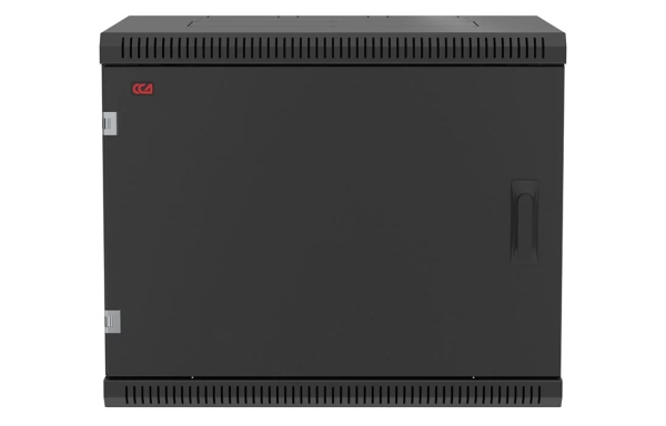 Шкаф телекоммуникационный настенный разборный черный 19”,9U(600x350), ШТ-НСр-9U-600-350-М-Ч дверь металл ССД