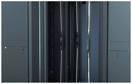 Шкаф телеком. напольный серверный ЦОД 19",42U(600x1000) , ШТ-НП-СЦД-42U-600-1000-П2П передняя дверь перфорированная,задняя перф.двойная. RAL9005