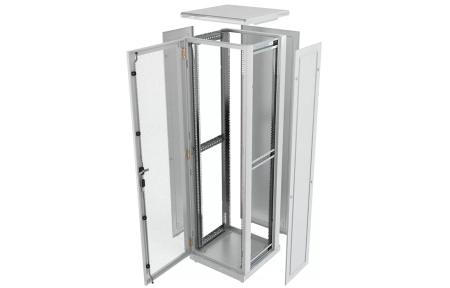 Шкаф телекоммуникационный напольный 19",42U(600x1000), ШТ-НП-42U-600-1000-П, передняя дверь перфорированная ССД