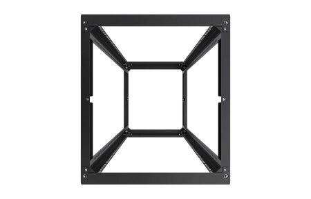 Стойка телекоммуникационная двухрамная открытая СТ-24U-600-600-2М-Э-Ч черная 9005