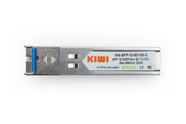 KIWI SFP модуль WDM, 1.25 G, 3 км, TX 1310 нм, RX 1550 нм, SC, DDM
