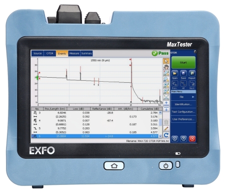 Оптический рефлектометр EXFO MAX-720C-Q1-QUAD-EI-EUI-89 (ММ/SМ, 850/1300/1310/1550 нм, 27/29/36/34 д
