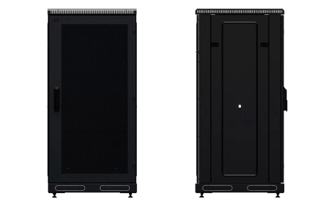 Шкаф телекоммуникационный напольный 19", 24U(800x1000), ШТ-НП-М-24U-800-1000-П-Ч, передняя дверь перфорация, черный ССД