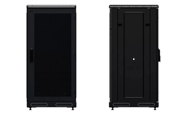 Шкаф телекоммуникационный напольный 19", 24U(800x1000), ШТ-НП-М-24U-800-1000-П-Ч, передняя дверь перфорация, черный ССД