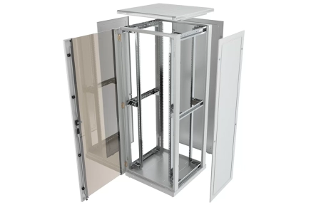 Шкаф телекоммуникационный напольный 19",42U(800x1000), ШТ-НП-42U-800-1000-С, передняя дверь стекло ССД