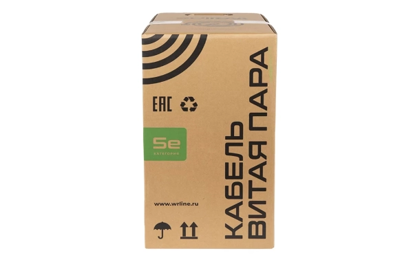 WRline WR-UTP-4P-C5E-L-LSZH-GY Кабель витая пара, неэкранированный U/UTP, категория 5e, 4 пары (0.48 мм), одножильный, внутренний, LSZH, нг(A)-HF, серый, 305 м