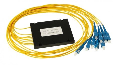 Оптический сплиттер PLC 1х8, SM, 2.0mm, 0.5M, корпус, SC/UPC