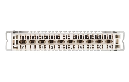 Плинт универсальный ПВТ-10Р-5е, 10 пар размыкаемые контакты 0...9